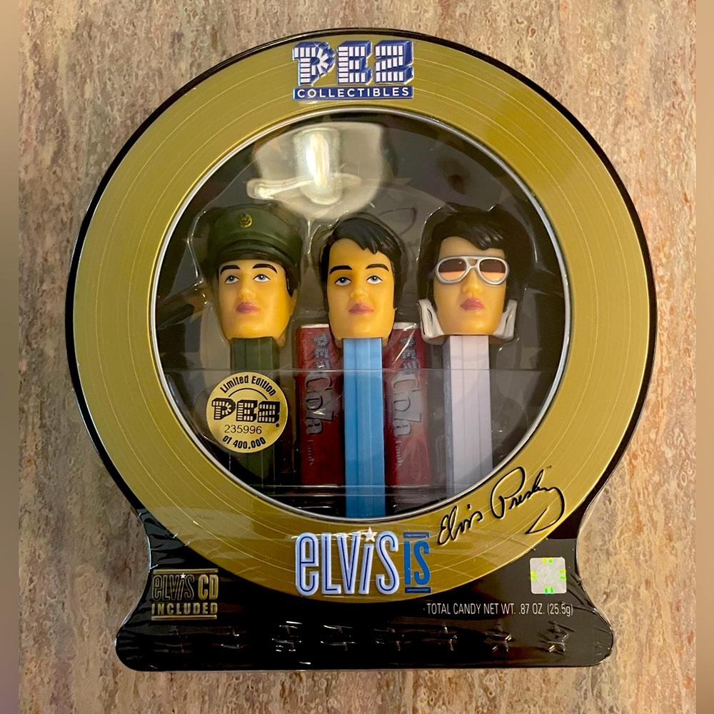 PEZ Elvis Presley Limited Edition 3-Pack Candy Dispenser Tin-Sealed New in Pkg